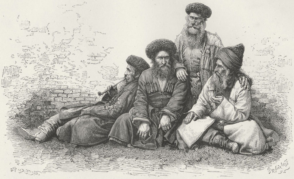 CAUCASUS. Jews of c1885 old antique vintage print picture